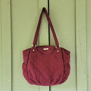 VERA BRADLEY Glenna Quilted Wine Burgundy Microfiber Bag